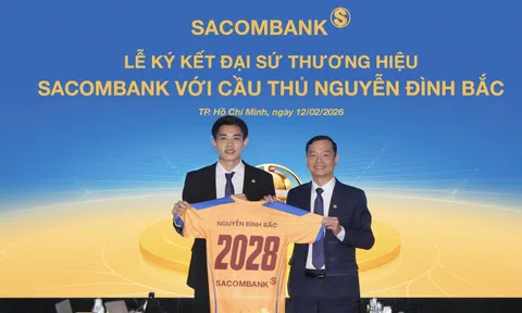 Cầu thủ Nguyễn Đình Bắc chính thức trở thành đại sứ thương hiệu Sacombank