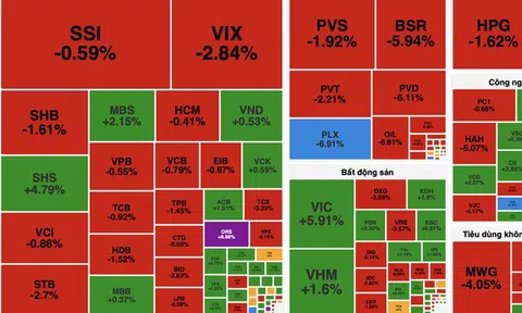 Áp lực bán dâng cao cuối phiên, VN-Index đảo chiều giảm hơn 9 điểm
