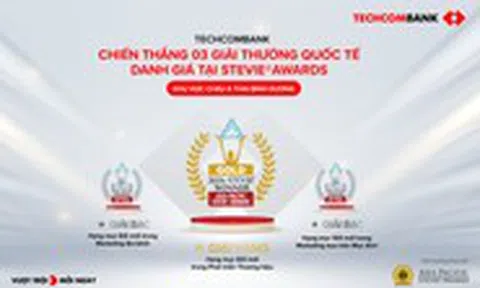 Techcombank lập ‘hat-trick’ giải thưởng Stevie Awards, vượt hơn 1.000 đề cử khu vực