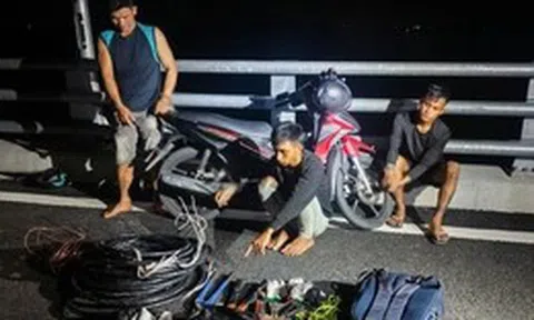 Triệt phá nhóm trộm cắp dây cáp điện trên cầu Đại Ngãi 2