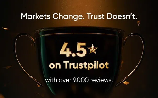Vantage vinh dự đạt xếp hạng 4,5 sao trên Trustpilot, khẳng định niềm tin vững chắc của khách hàng toàn cầu