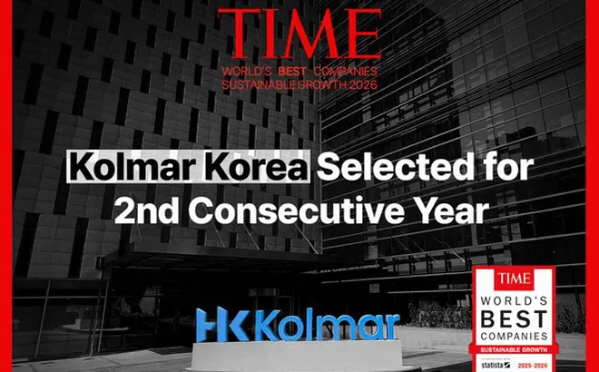 Kolmar Korea được vinh danh trong danh sách "Các công ty tăng trưởng bền vững tốt nhất thế giới năm 2026" của TIME năm thứ hai liên tiếp