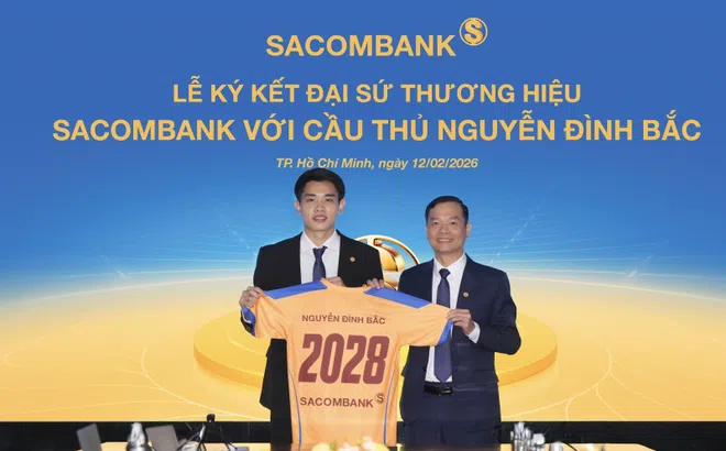 Cầu thủ Nguyễn Đình Bắc chính thức trở thành đại sứ thương hiệu Sacombank