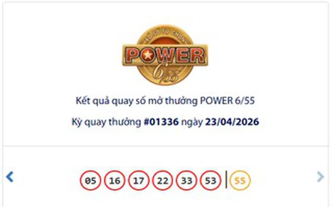 Ngày 23-4, xổ số Vietlott có vé Power 6/55 trúng giải Jackpot 2